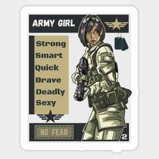 Anime Army Girl 2b Sticker